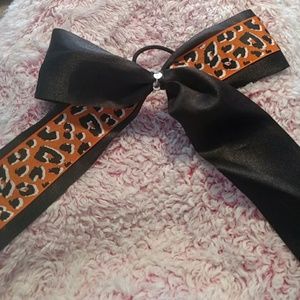 Black and Orange Cheetah Bow